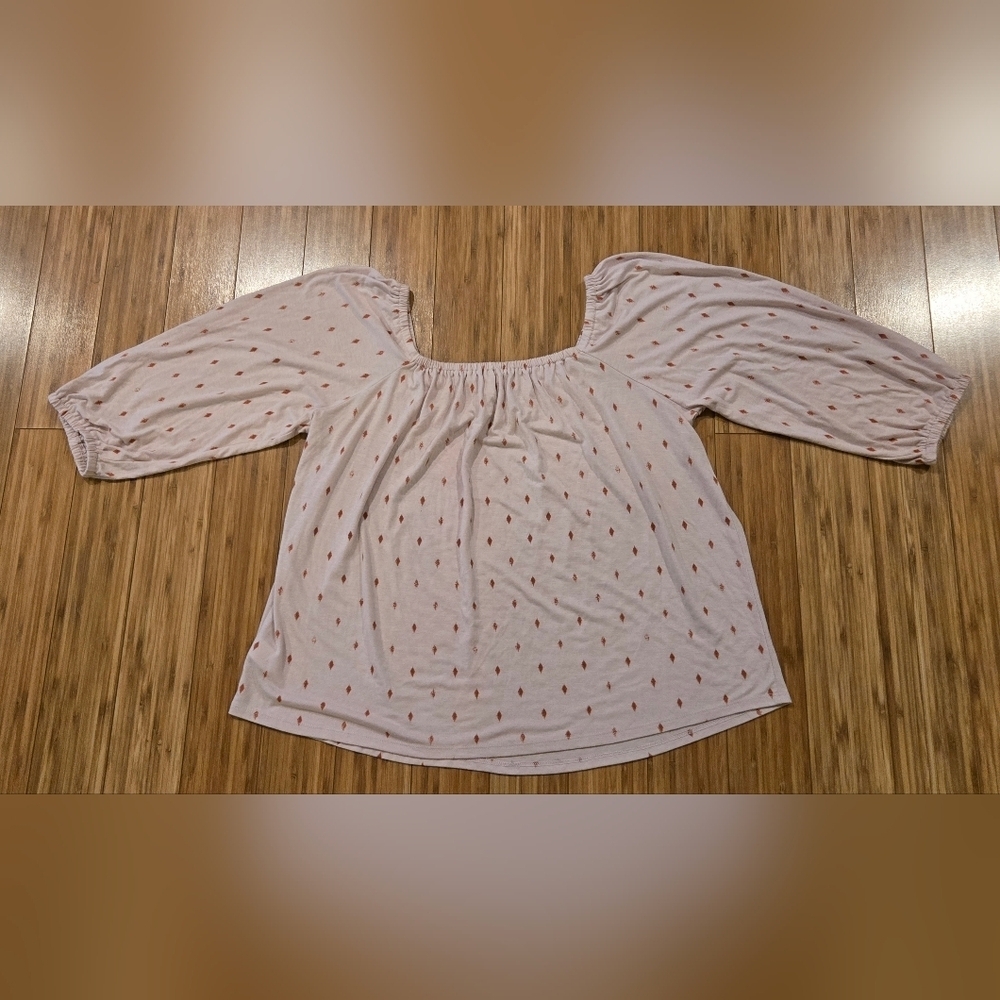NWOT ANA Pink Patterned Top - Picture 6 of 8